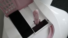 IMAC Krytý kočičí záchod rohový s filtrem - růžový - D 52 x Š 52 x V 44,5 cm