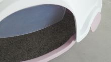 IMAC Krytý kočičí záchod rohový s filtrem - šedý - D 52 x Š 52 x V 44,5 cm