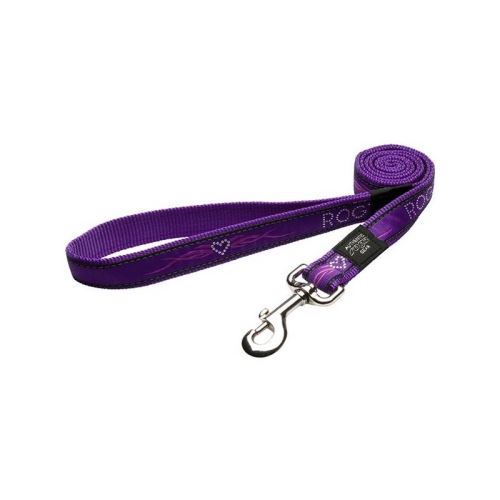 Vodítko pro psa nylonové - Rogz Fancy Dress Purple Chrome - 1,1 x 180 cm