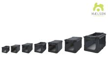 Maelson Nylonová skládací přepravka s ocelovou konstrukcí - černo-antracitová - XL - 92 x 64 x 64 cm