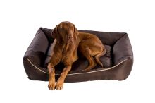 Pelech pro psa Argi obdélníkový - snímatelný potah z polyesteru - tmavě hnědý - 120 x 90 cm