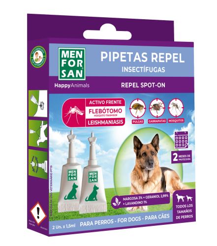 Menforsan Antiparazitní pipety proti blechám a klíšťatům pro psy - 2 x 1,5 ml