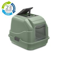 IMAC Krytý kočičí záchod z recyklovaného plastu s uhlíkovým filtrem a lopatkou - zelený