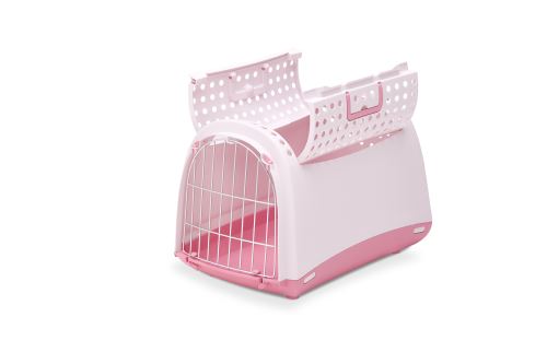 IMAC Přepravka pro kočky a psy - plastová - růžová - D 50 x Š 32 x V 34,5 cm